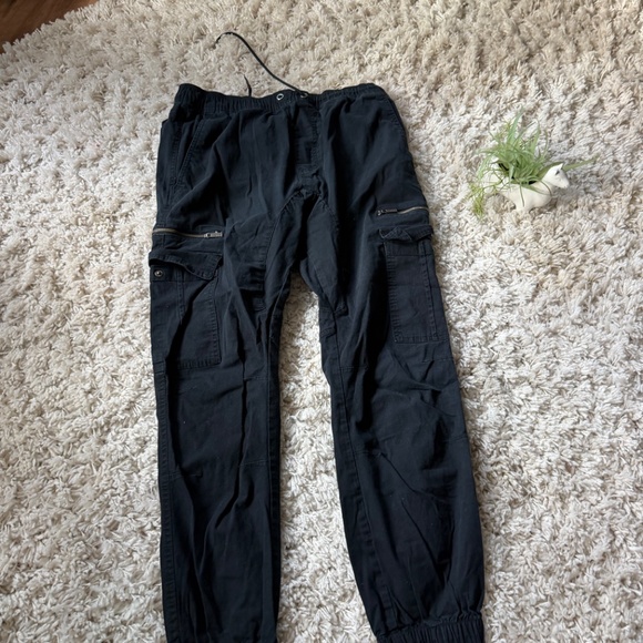 Men's Classic CSG workout athletic stretchy Black Cargo Pants your casual wardro - Picture 2 of 5